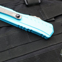 Microtech Cypher II- Double Edge- Turquoise Handle- Apocalyptic Full Serrated Edge Blade 1242-12 APTQ