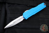 Microtech Cypher II 2024- Double Edge- Blue Handle- Stonewash Full Serrated Edge Blade 1242-12 BL