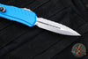 Microtech Cypher II 2024- Double Edge- Blue Handle- Stonewash Full Serrated Edge Blade 1242-12 BL