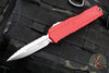 Microtech Cypher II 2024- Double Edge- Red Handle- Stonewash Full Serrated Edge Blade 1242-12 RD