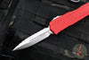 Microtech Cypher II 2024- Double Edge- Red Handle- Stonewash Full Serrated Edge Blade 1242-12 RD