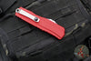 Microtech Cypher II 2024- Double Edge- Red Handle- Stonewash Full Serrated Edge Blade 1242-12 RD