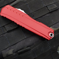 Microtech Cypher II 2024- Double Edge- Red Handle- Stonewash Full Serrated Edge Blade 1242-12 RD