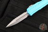 Microtech Cypher II 2024- Double Edge- Turquoise Handle- Stonewash Full Serrated Edge Blade 1242-12 TQ