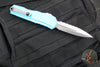 Microtech Cypher II 2024- Double Edge- Turquoise Handle- Stonewash Full Serrated Edge Blade 1242-12 TQ