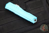 Microtech Cypher II 2024- Double Edge- Turquoise Handle- Stonewash Full Serrated Edge Blade 1242-12 TQ