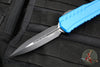 Microtech Cypher II 2024- Double Edge- Blue Handle- Black Plain Edge Blade 1242-1 BL