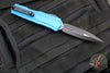 Microtech Cypher II 2024- Double Edge- Blue Handle- Black Plain Edge Blade 1242-1 BL