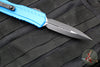 Microtech Cypher II 2024- Double Edge- Blue Handle- Black Plain Edge Blade 1242-1 BL