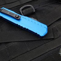 Microtech Cypher II 2024- Double Edge- Blue Handle- Black Plain Edge Blade 1242-1 BL