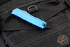 Microtech Cypher II 2024- Double Edge- Blue Handle- Black Plain Edge Blade 1242-1 BL