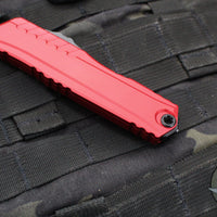 Microtech Cypher II 2024- Double Edge- Red Handle- Black Plain Edge Blade 1242-1 RD