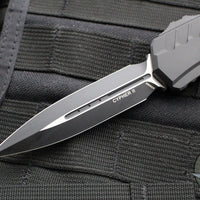 Microtech Cypher II- Double Edge- Tactical- Black Handle- Black Plain Edge Blade 1242-1 T