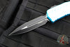 Microtech Cypher II 2024- Double Edge- Turquoise Handle- Black Plain Edge Blade 1242-1 TQ