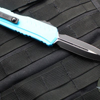 Microtech Cypher II 2024- Double Edge- Turquoise Handle- Black Plain Edge Blade 1242-1 TQ