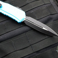 Microtech Cypher II 2024- Double Edge- Turquoise Handle- Black Plain Edge Blade 1242-1 TQ