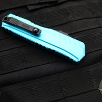 Microtech Cypher II 2024- Double Edge- Turquoise Handle- Black Plain Edge Blade 1242-1 TQ