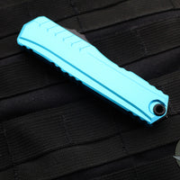 Microtech Cypher II 2024- Double Edge- Turquoise Handle- Black Plain Edge Blade 1242-1 TQ