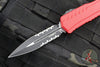 Microtech Cypher II 2024- Double Edge- Red Handle- Black Part Serrated Edge Blade 1242-2 RD