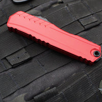 Microtech Cypher II 2024- Double Edge- Red Handle- Black Part Serrated Edge Blade 1242-2 RD