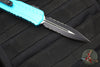 Microtech Cypher II 2024- Double Edge- Turquoise Handle- Black Part Serrated Edge Blade 1242-2 TQ