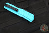 Microtech Cypher II 2024- Double Edge- Turquoise Handle- Black Part Serrated Edge Blade 1242-2 TQ