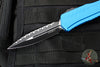 Microtech Cypher II- Double Edge- Blue Handle- Black Full Serrated Edge Blade 1242-3 BL