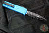 Microtech Cypher II 2024- Double Edge- Blue Handle- Black Full Serrated Edge Blade 1242-3 BL