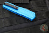 Microtech Cypher II- Double Edge- Blue Handle- Black Full Serrated Edge Blade 1242-3 BL