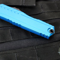 Microtech Cypher II 2024- Double Edge- Blue Handle- Black Full Serrated Edge Blade 1242-3 BL