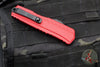 Microtech Cypher II 2024- Double Edge- Red Handle- Black Full Serrated Edge Blade 1242-3 RD