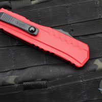 Microtech Cypher II 2024- Double Edge- Red Handle- Black Full Serrated Edge Blade 1242-3 RD