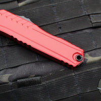 Microtech Cypher II 2024- Double Edge- Red Handle- Black Full Serrated Edge Blade 1242-3 RD