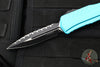 Microtech Cypher II- Double Edge- Turquoise Handle- Black Full Serrated Edge Blade 1242-3 TQ