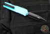 Microtech Cypher II- Double Edge- Turquoise Handle- Black Full Serrated Edge Blade 1242-3 TQ