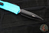 Microtech Cypher II- Double Edge- Turquoise Handle- Black Full Serrated Edge Blade 1242-3 TQ