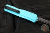 Microtech Cypher II- Double Edge- Turquoise Handle- Black Full Serrated Edge Blade 1242-3 TQ