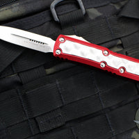 Microtech OTF Knife- Daytona- Double Edge- Red With Brute Inlay- Stonewash Finished Blade 126-10 RDBIS