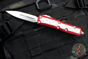 Microtech OTF Knife- Daytona- Double Edge- Red With Brute Inlay- Stonewash Finished Blade 126-10 RDBIS