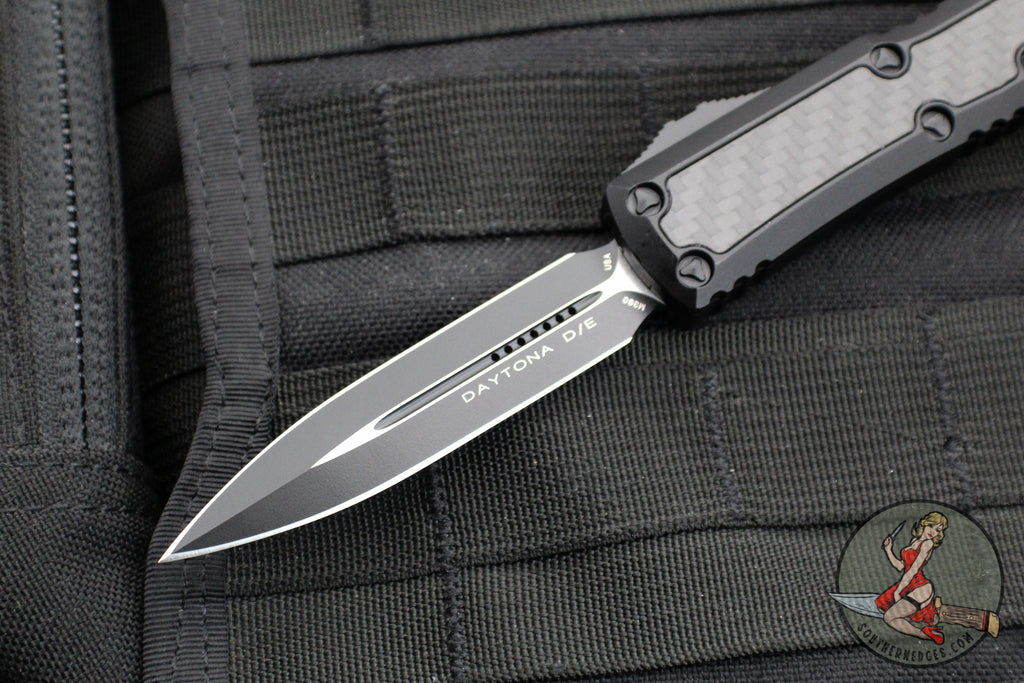 Orginal Microtech Otf Microtech OTF Knife- Daytona- Tactical- Double Edge- Black With Carbon ...