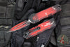 Microtech Luminary OTF Knife- Dead Pool Finished Handle- Dead Pool Finished Plain Edge Blade- Tritium Inlaid Button 1270-1 DPS