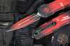 Microtech Luminary OTF Knife- Dead Pool Finished Handle- Dead Pool Finished Plain Edge Blade- Tritium Inlaid Button 1270-1 DPS