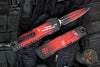 Microtech Luminary OTF Knife- Dead Pool Finished Handle- Dead Pool Finished Plain Edge Blade- Tritium Inlaid Button 1270-1 DPS