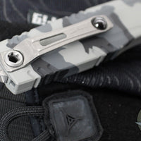 Microtech Luminary OTF Knife- Urban Camo Finished Handle- Urban Camo Finished Plain Edge Blade- Tritium Inlaid Button 1270-1 UCS