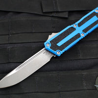 Microtech Scarab II 2024- Single Edge- Blue Handle- Apocalyptic Blade 1278-10 APBL