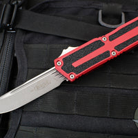 Microtech Scarab II - Single Edge- Red Handle- Apocalyptic Blade 1278-10 APRD