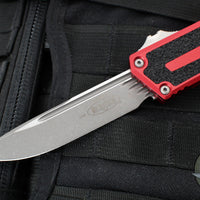 Microtech Scarab II - Single Edge- Red Handle- Apocalyptic Blade 1278-10 APRD