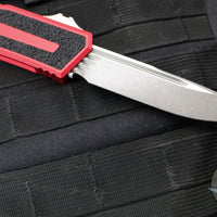 Microtech Scarab II - Single Edge- Red Handle- Apocalyptic Blade 1278-10 APRD