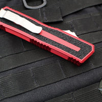 Microtech Scarab II - Single Edge- Red Handle- Apocalyptic Blade 1278-10 APRD