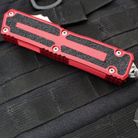 Microtech Scarab II - Single Edge- Red Handle- Apocalyptic Blade 1278-10 APRD